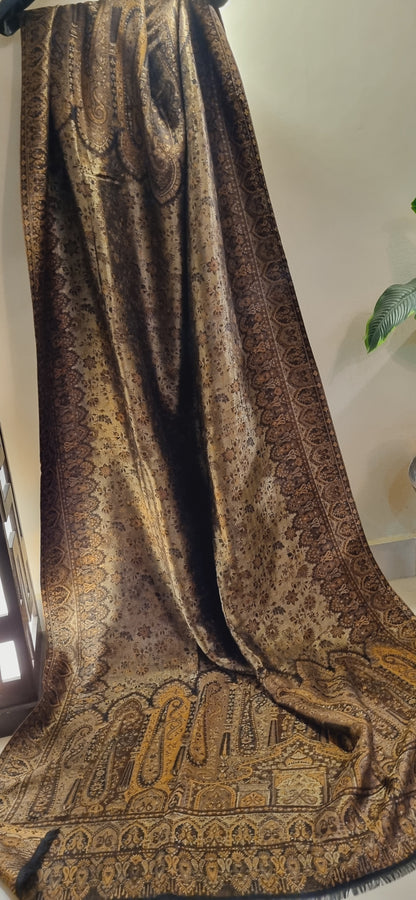 Reversible gandhara kaani shawl