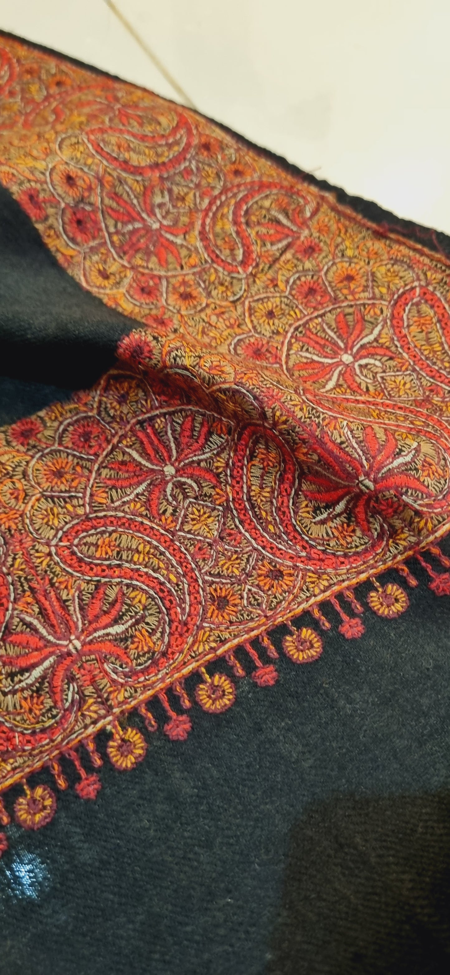 Papermachi embroidered pashmina