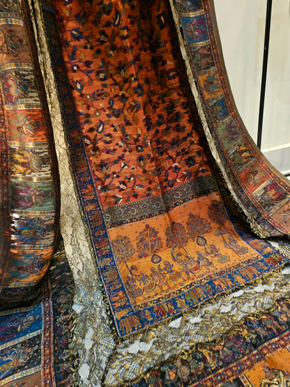 Silk kaani shawl with chantilly