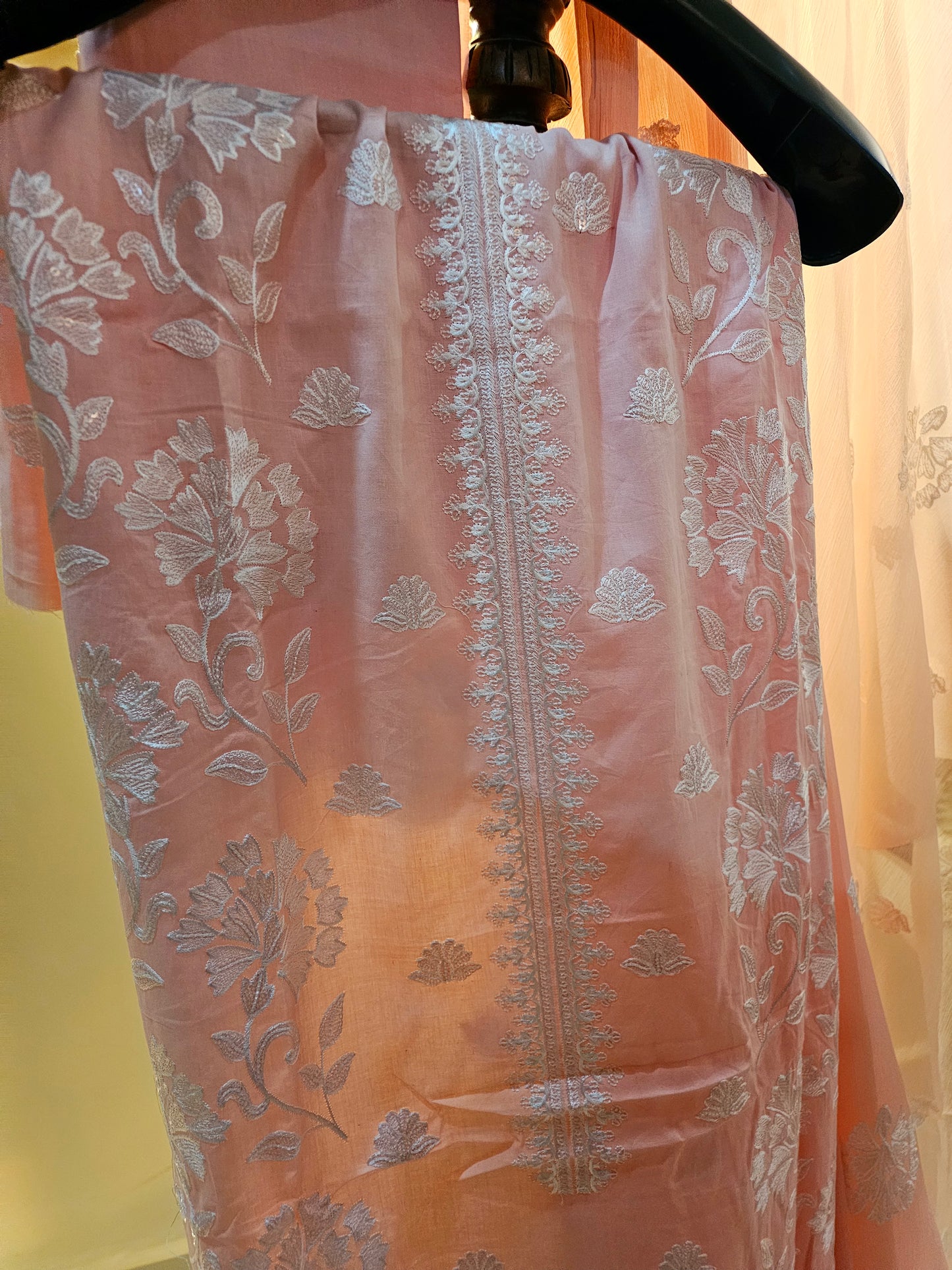 Lawn embroidered three piece suit