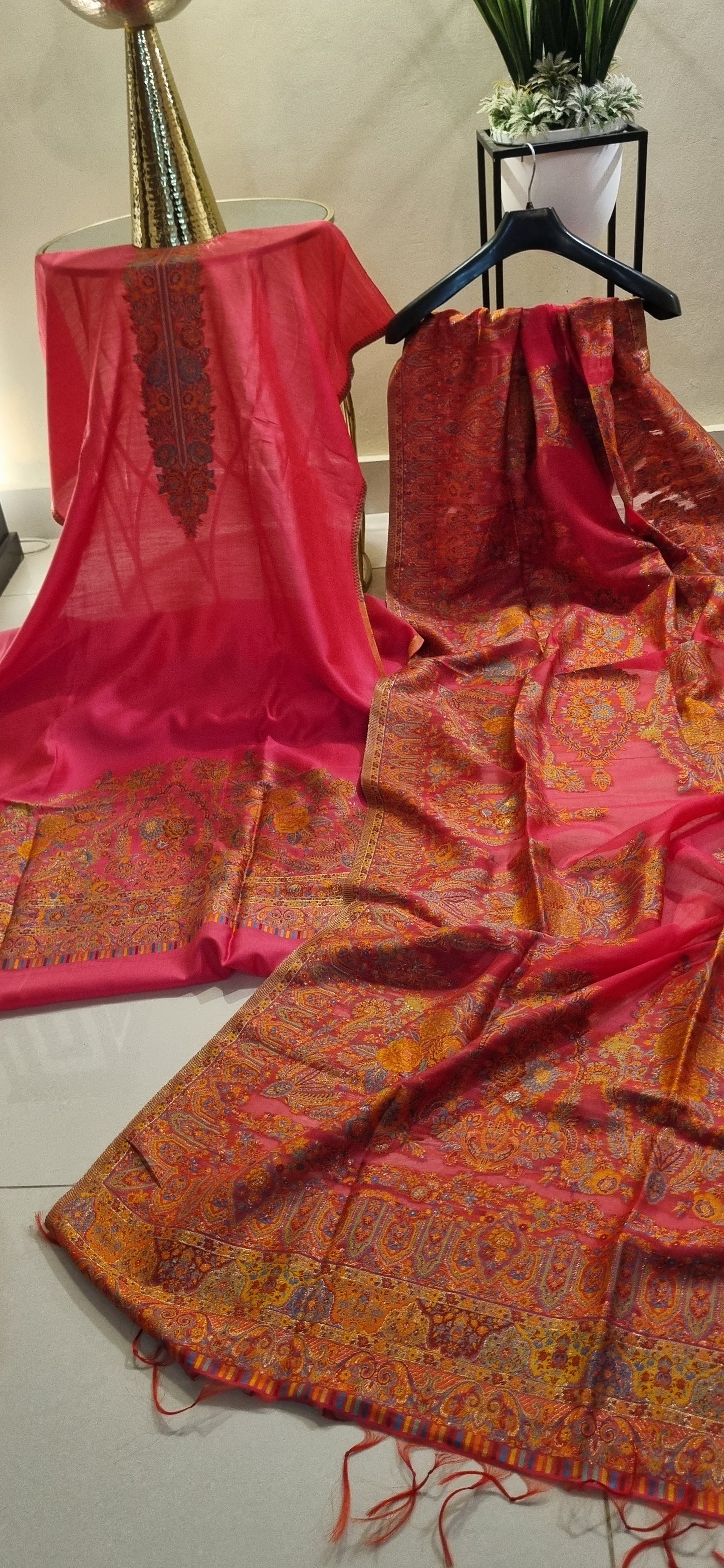 Silk kaani suit