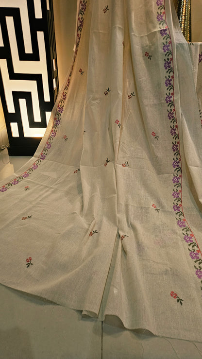 Embroidered three piece: Karandi khaddar