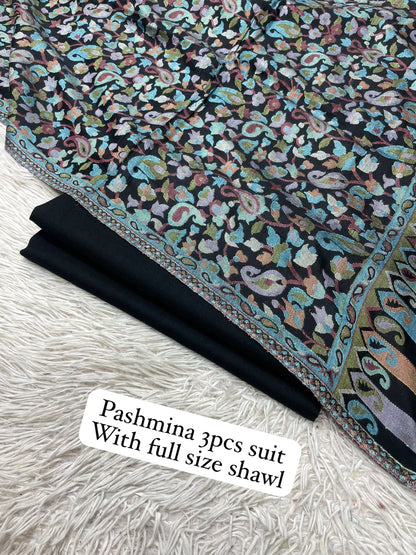Kaani three piece: Pashmina