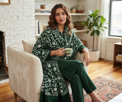 Embroidered suit: pashmina