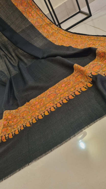 Papermachi embroidered pashmina shawl