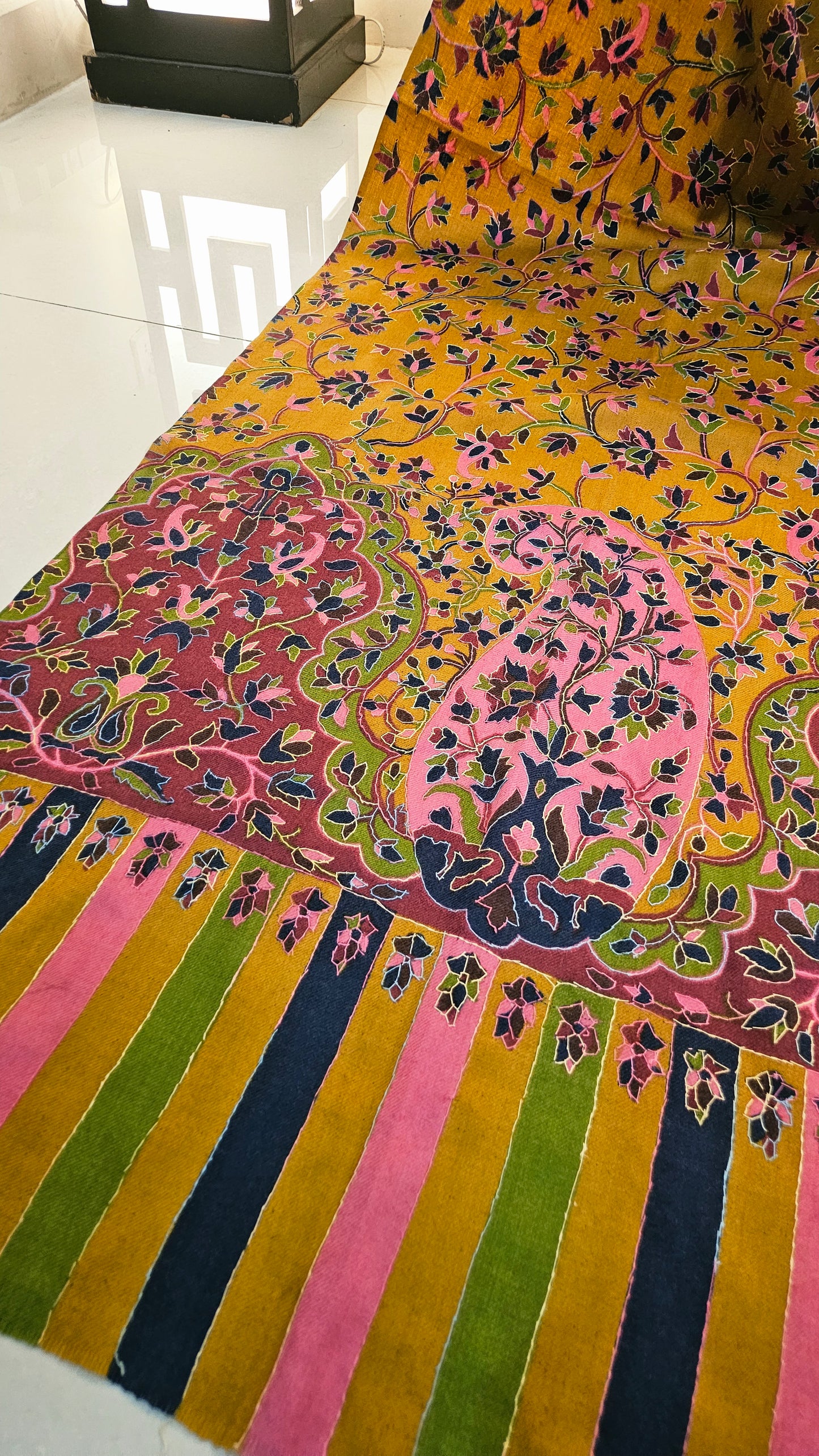 Kalamkar pashmina minishawl: pashmina