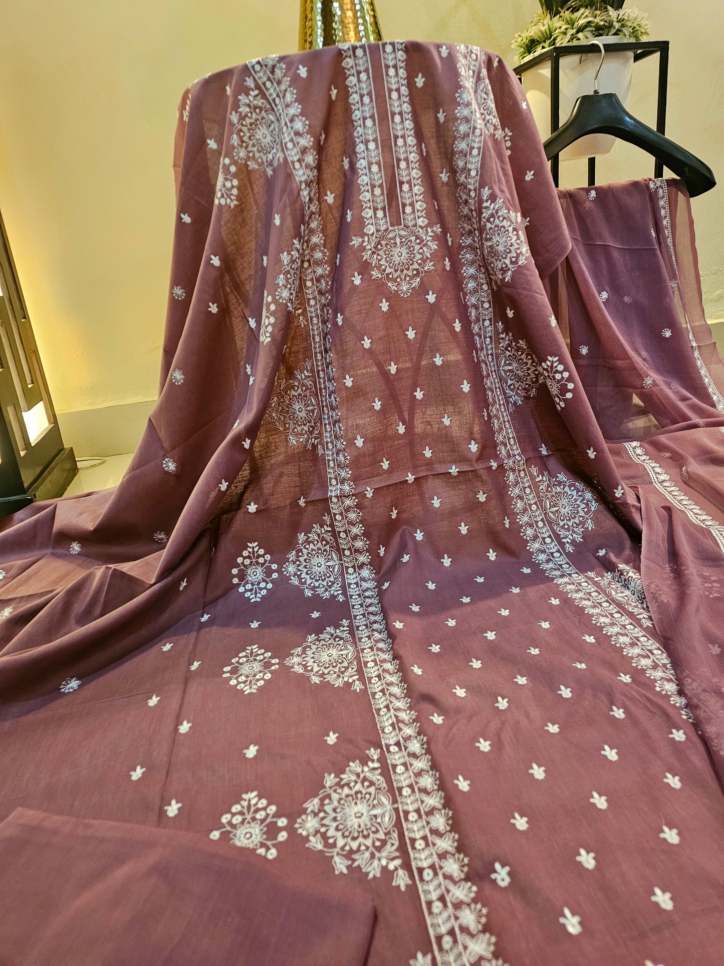 Lawn embroidered three piece