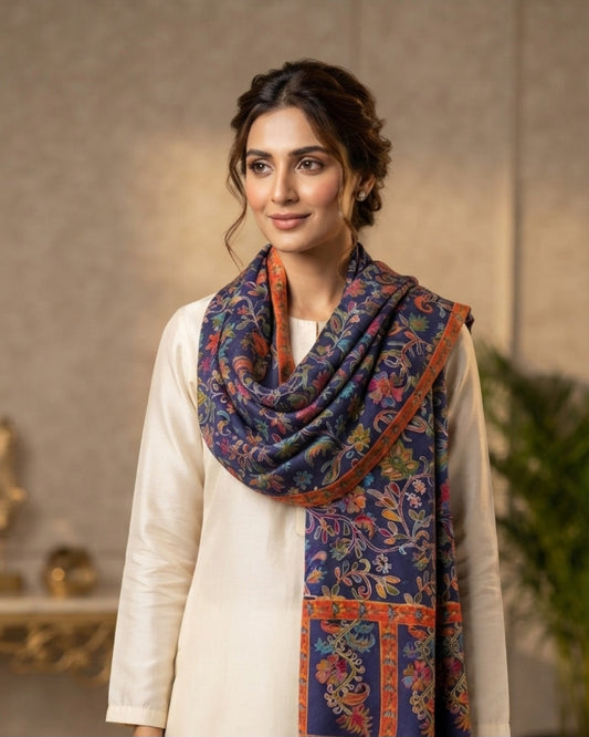 Reelkar embroidered minishawl: pashmina