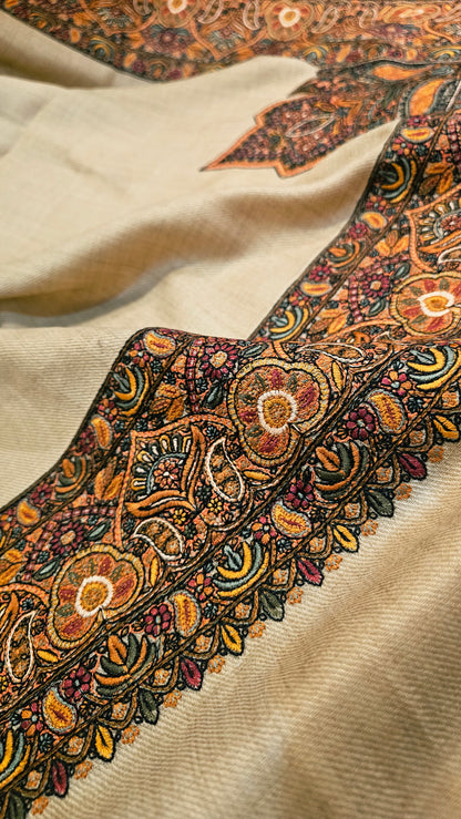 Papermachi embroidered: Pashmina
