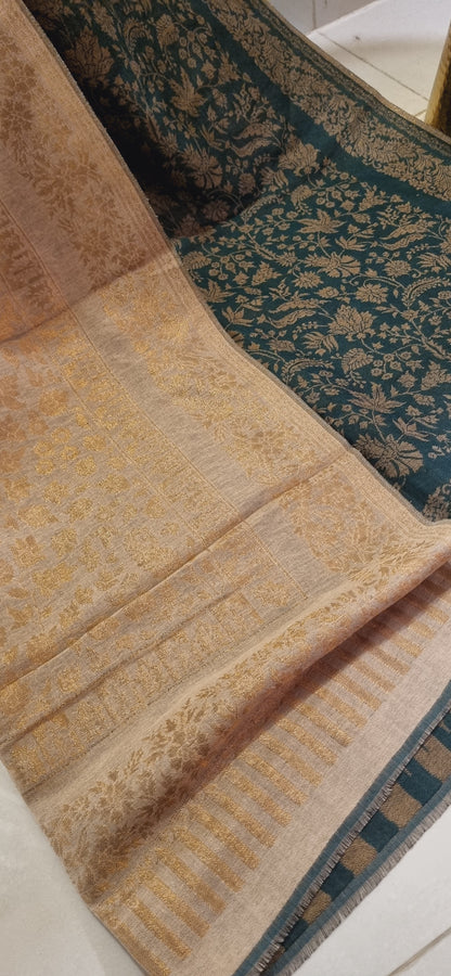 Reversible pashmina kaani shawls