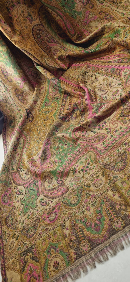 Reversible Persian kaani Pashmina shawl