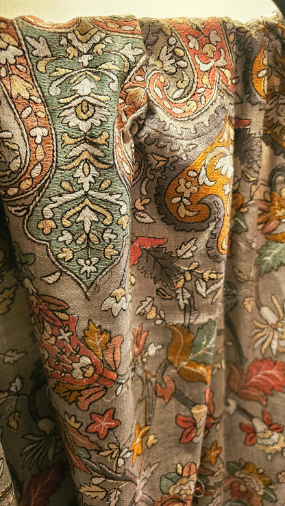 Papermachi embroidered shawl: toosh