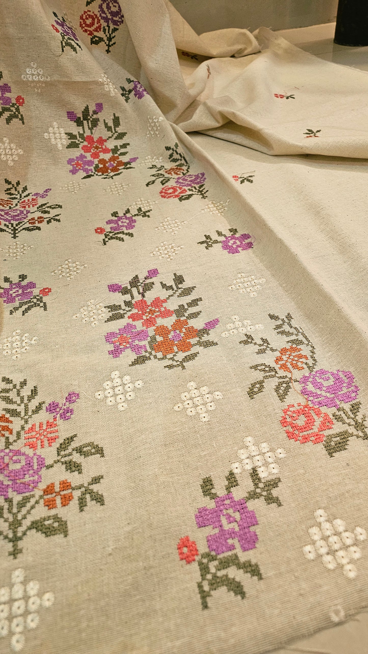 Embroidered three piece: Karandi khaddar