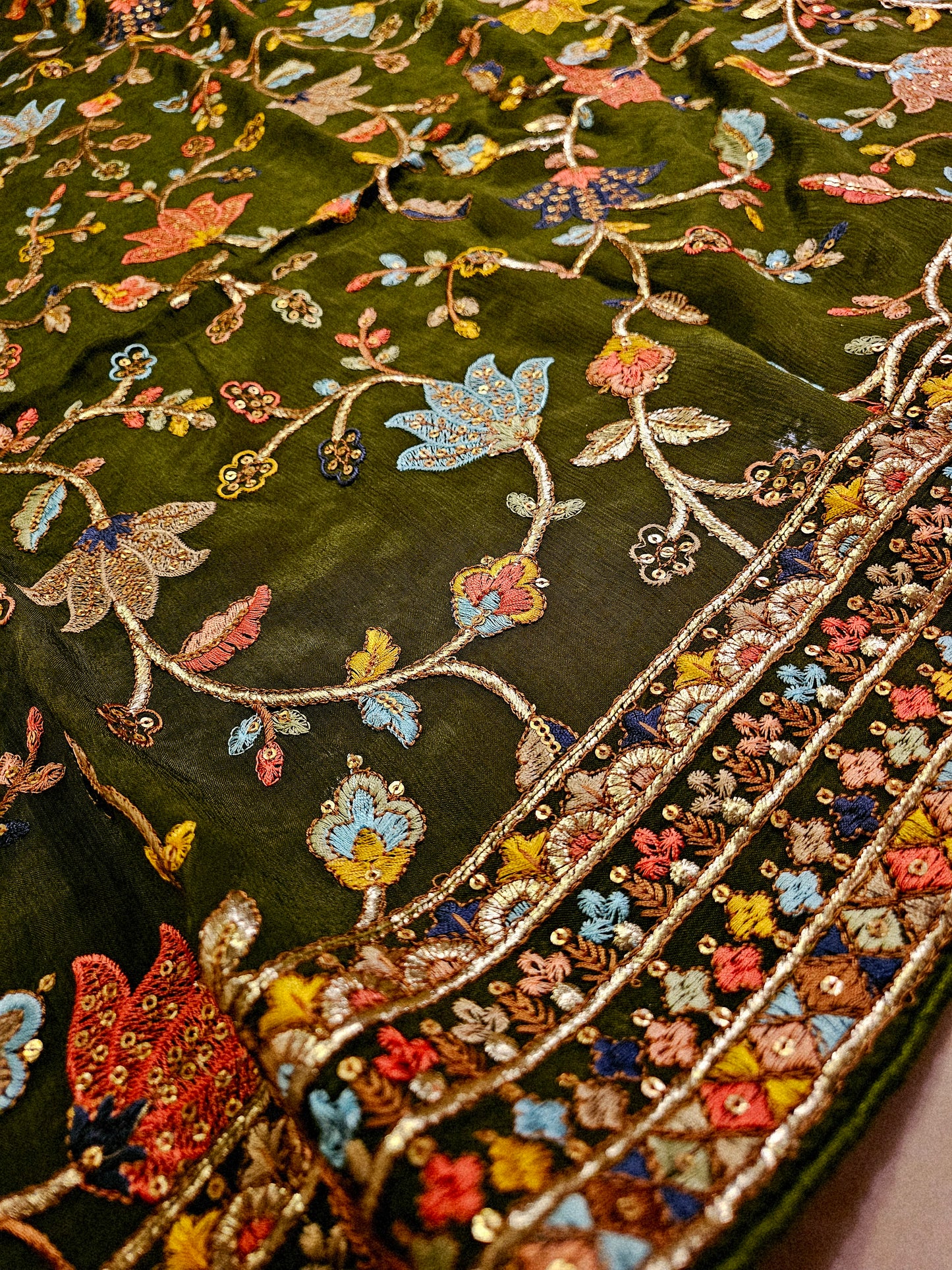 Georgete embroidered dupata