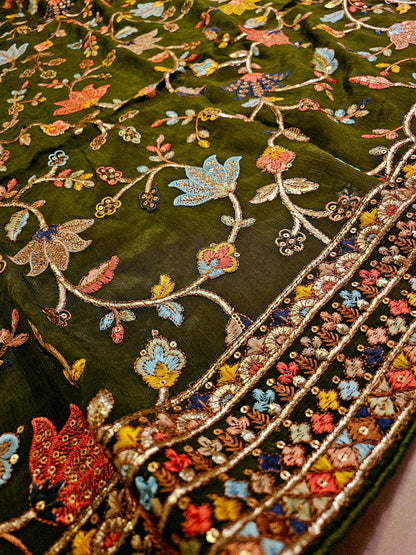 Georgete embroidered dupata