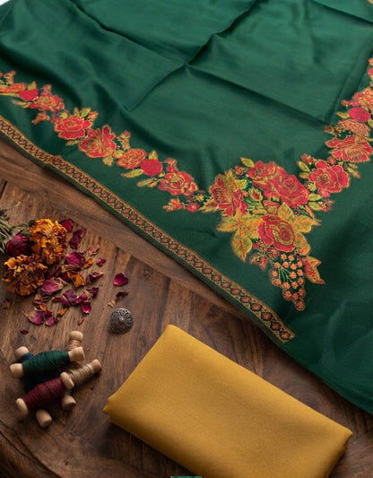 Kaani three piece: woollen pashmina