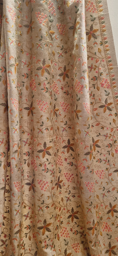 Reversible papermachi embroidered toosh shawl