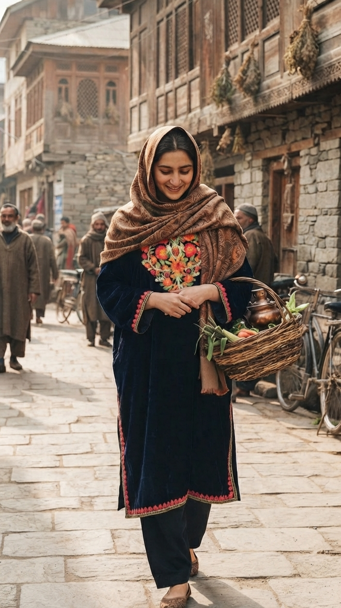 Kashmiri phiran: velvet