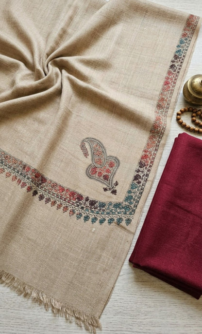 Embroidered three piece: Pashmina