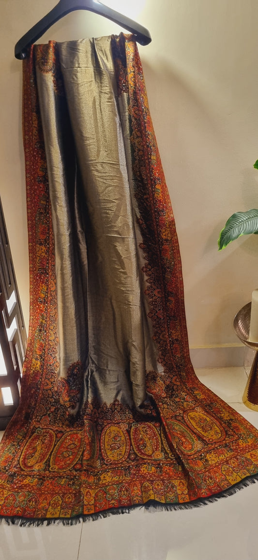 Gandhara Moonlight reversible kaani shawl pashmina