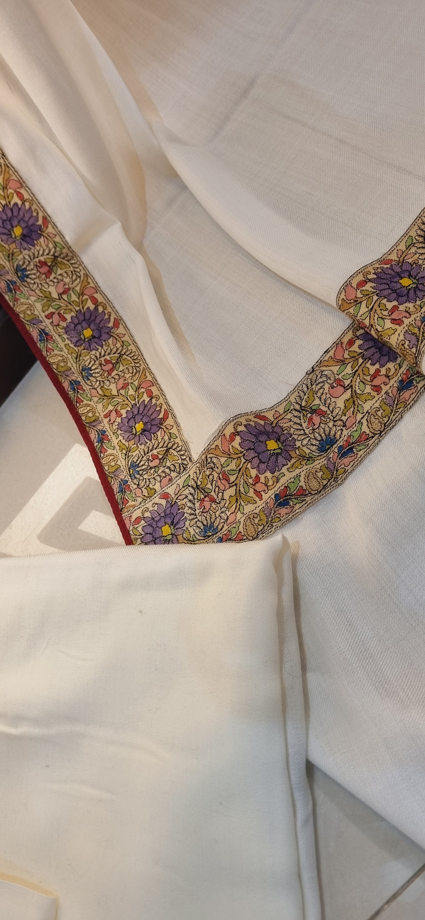 Pashmina kalamkar with plain suit