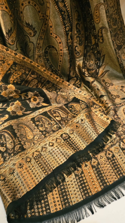 Moonlight reversible gandhara kaani: Pashmina
