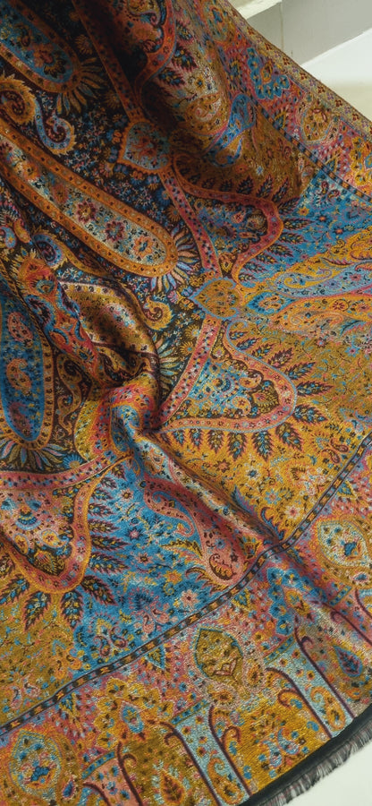 Reversible gandhara moonlight kaani shawl
