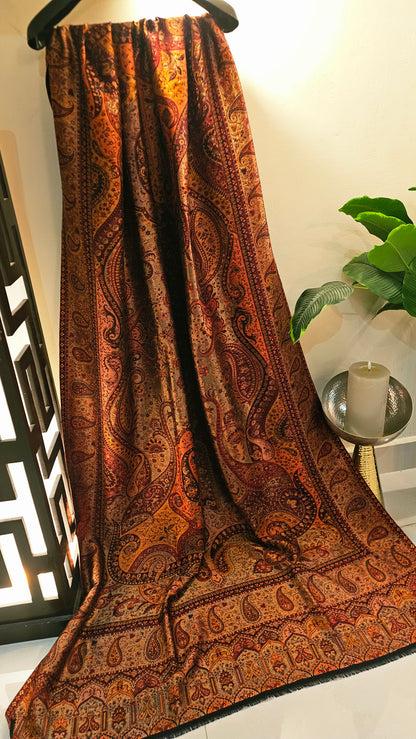 Moonlight reversible gandhara kaani: Pashmina