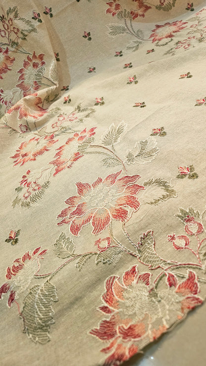 Embroidered three piece: Karandi khaddar