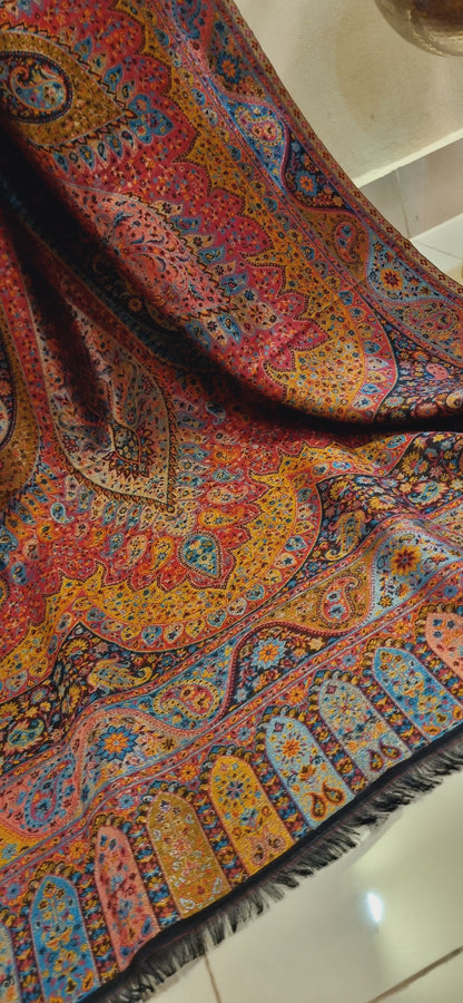 Reversible Moonlight gandhara kaani pashmina shawl