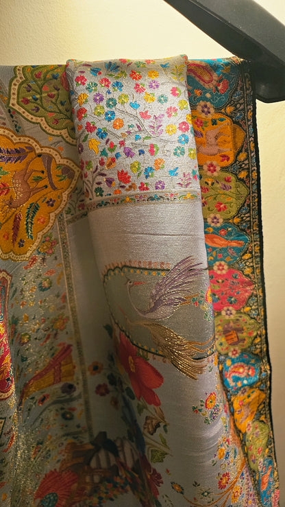 Meenakari minishawl: patola silk