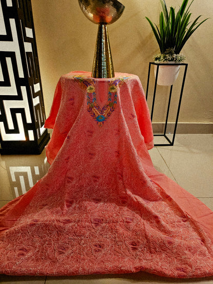 Parsai gara embroidered chikankari shirt