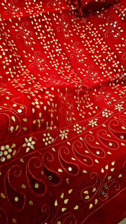 Chikankari with gota and mirror work