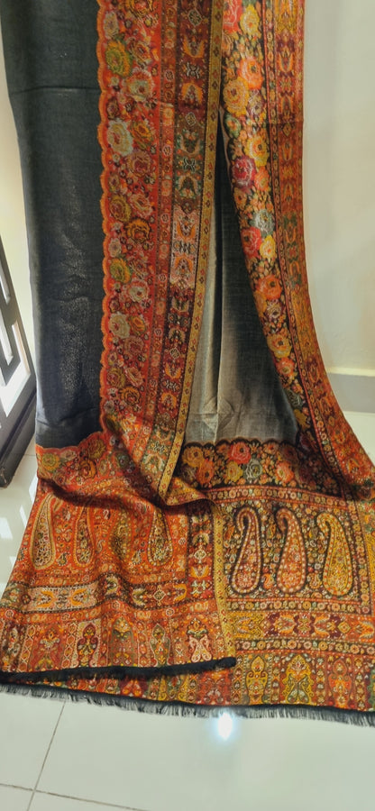 Reversible Moonlight gandhara kaani pashmina shawl