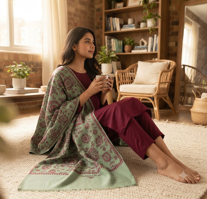 Embroidered suit: Pashmina