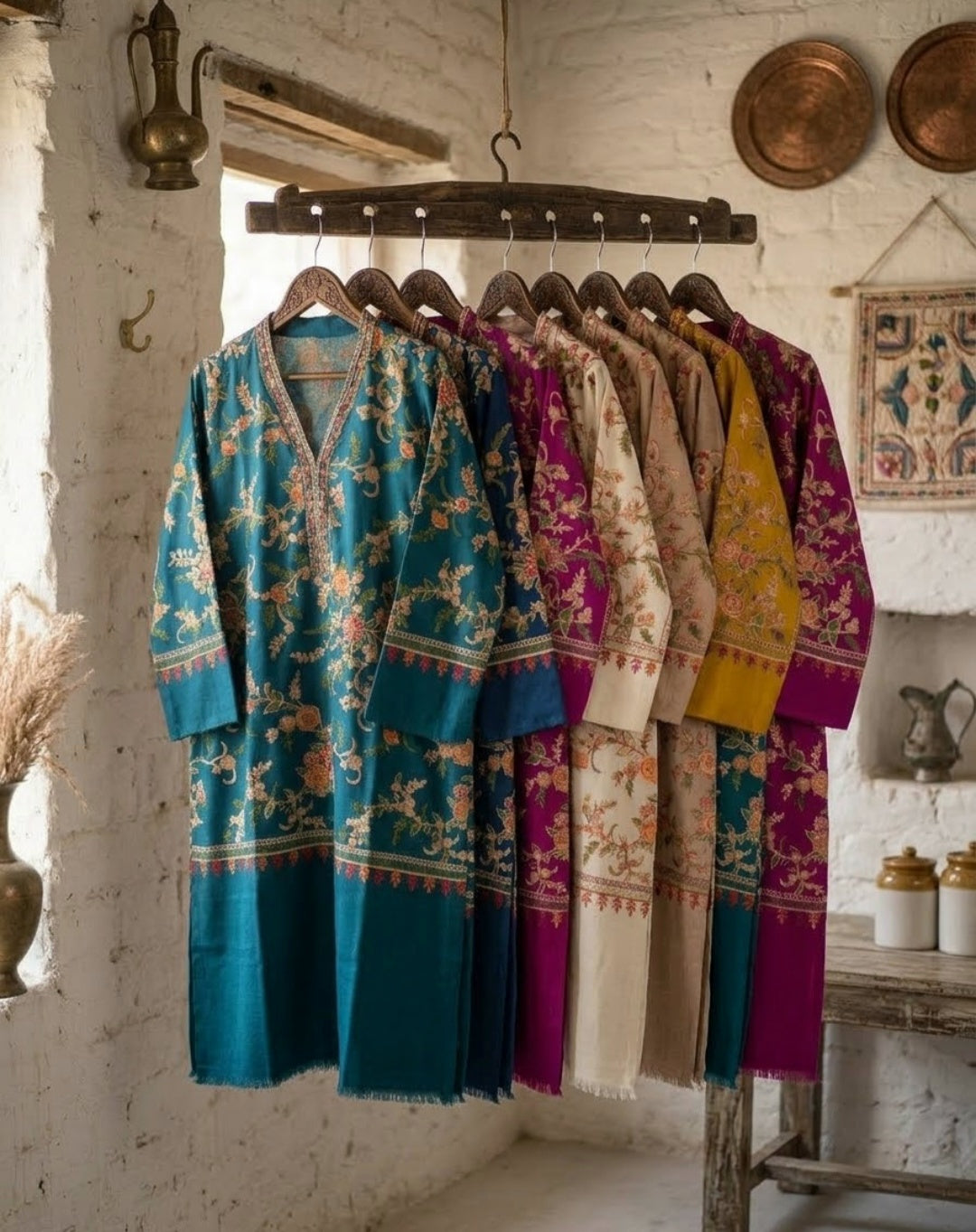 Embroidered kurta: Pashmina