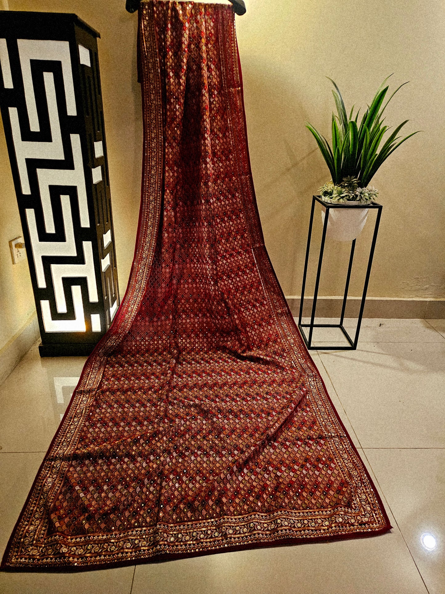 Embroidered georgete dupata