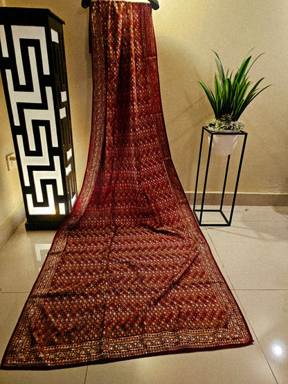 Embroidered georgete dupata