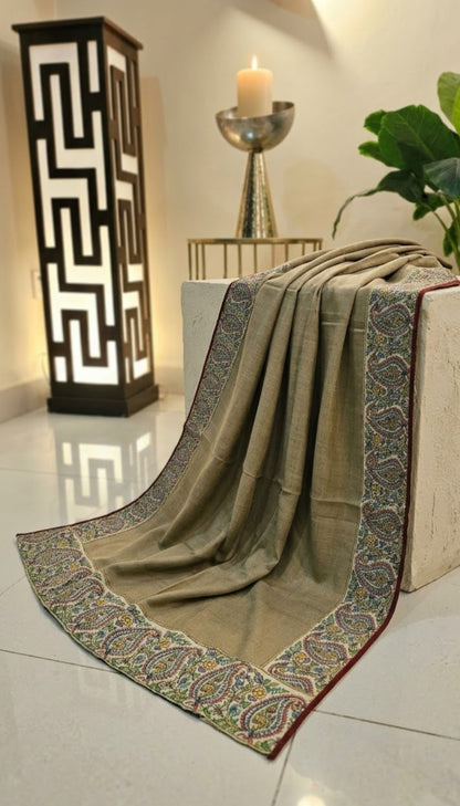 Kalamkar embroidered minishawl: pashmina
