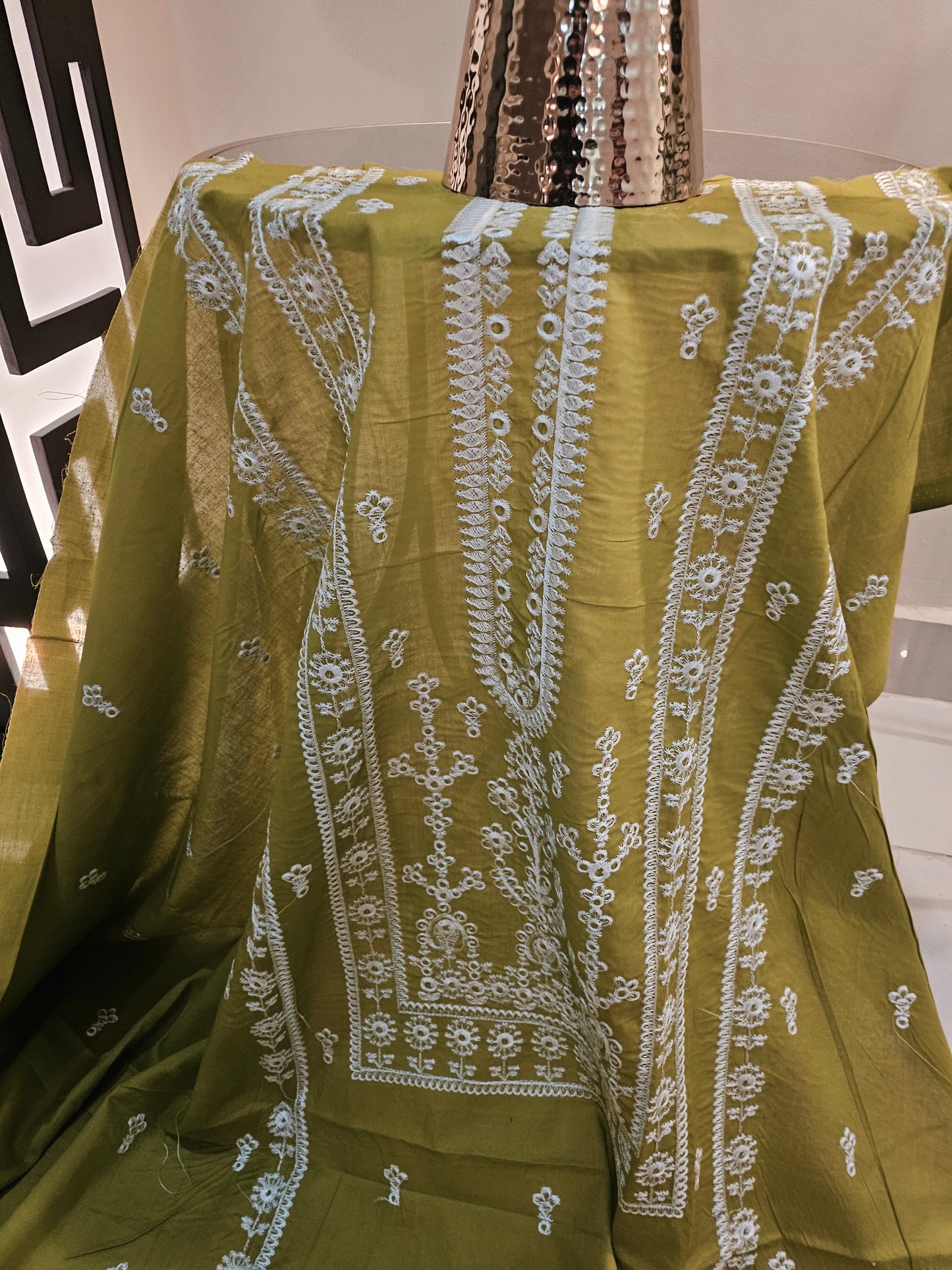 Lawn embroidered two piece