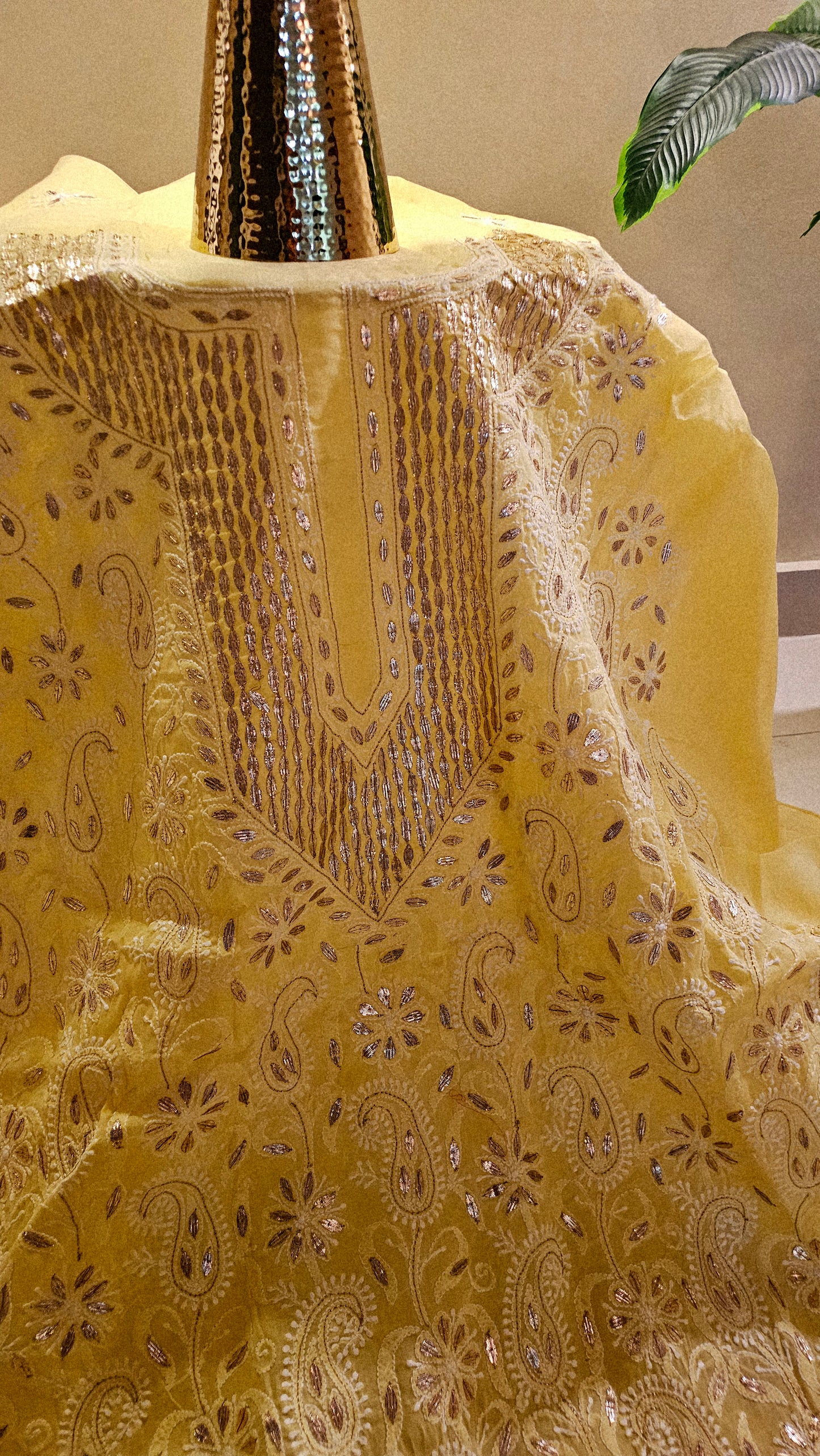 Chikankari shirt with gota work