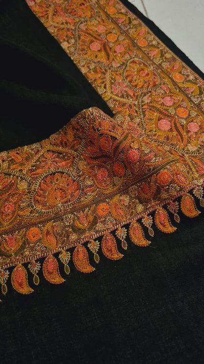 Papermachi embroidered pashmina shawl