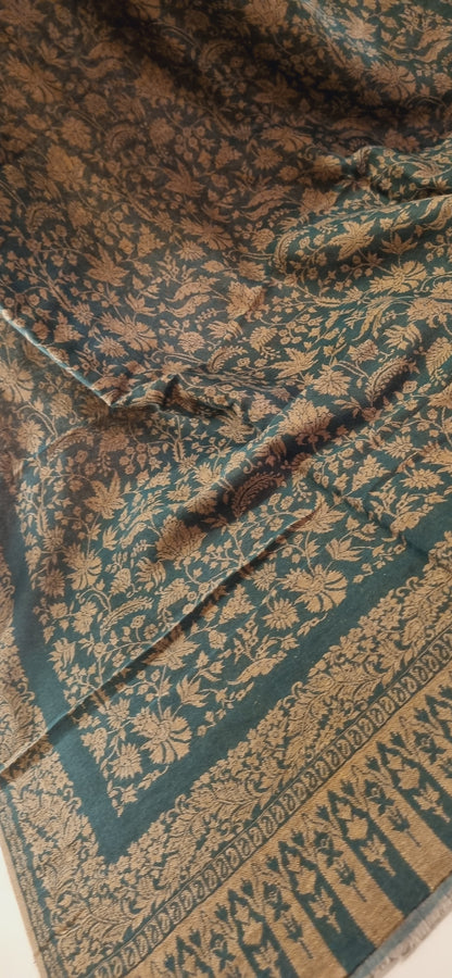 Reversible pashmina kaani shawls