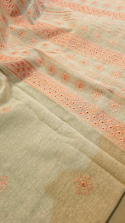 Embroidered three piece: Karandi khaddar