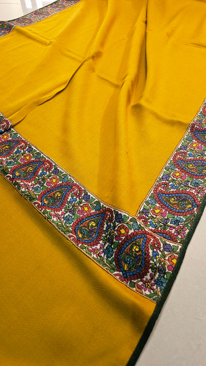 Kalamkar border minishawl: pashmina