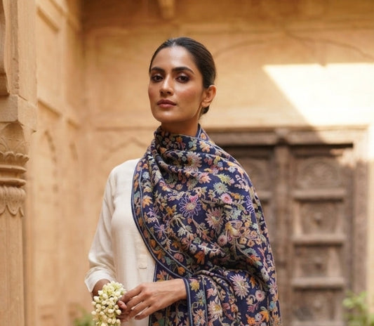Reelkar embroidered minishawl: pashmina