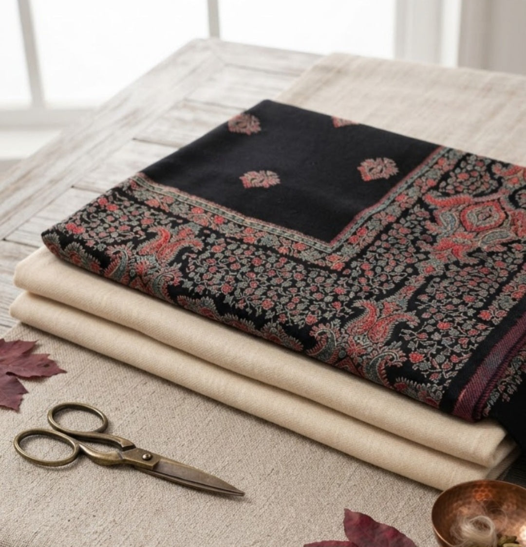 Kaani three piece: Pashmina