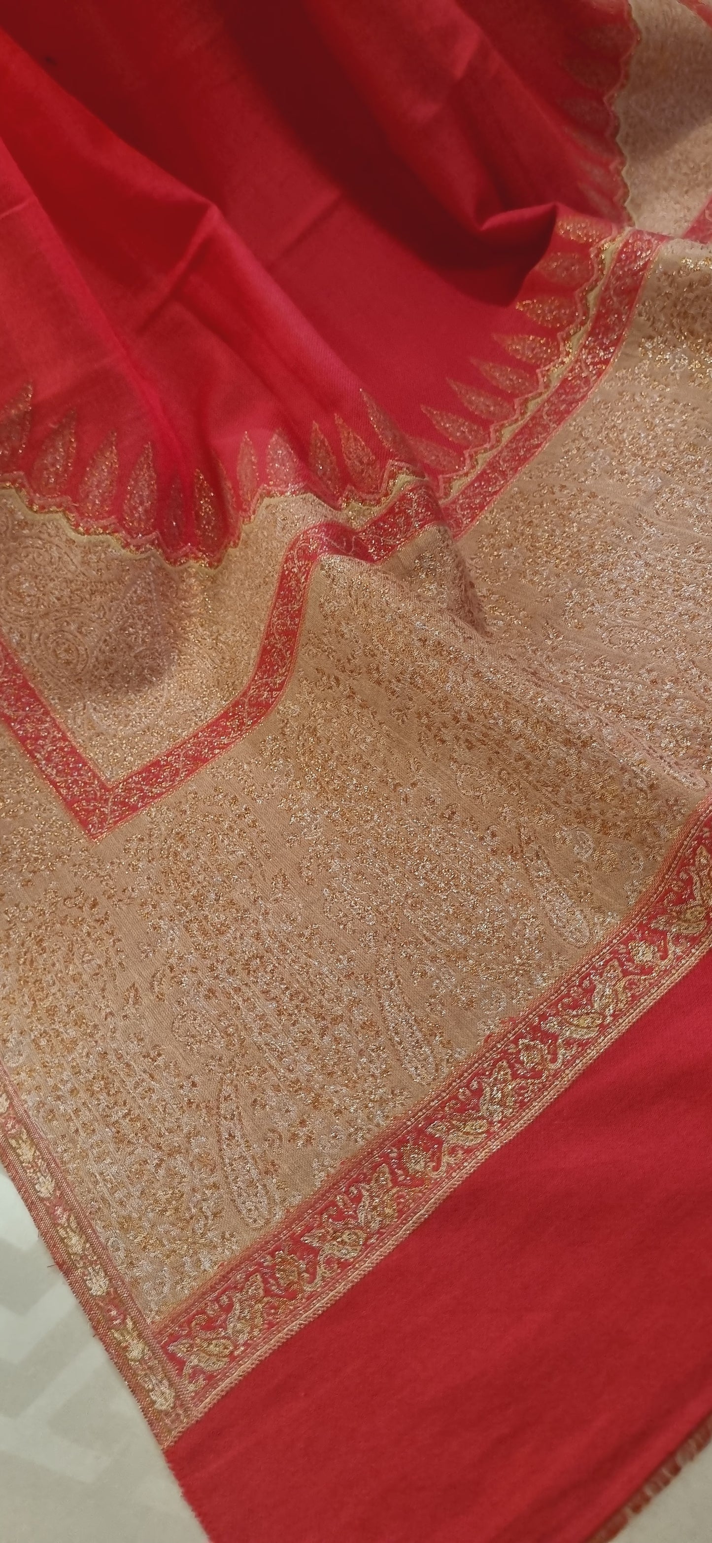 Pashmina with moonlight kaani border