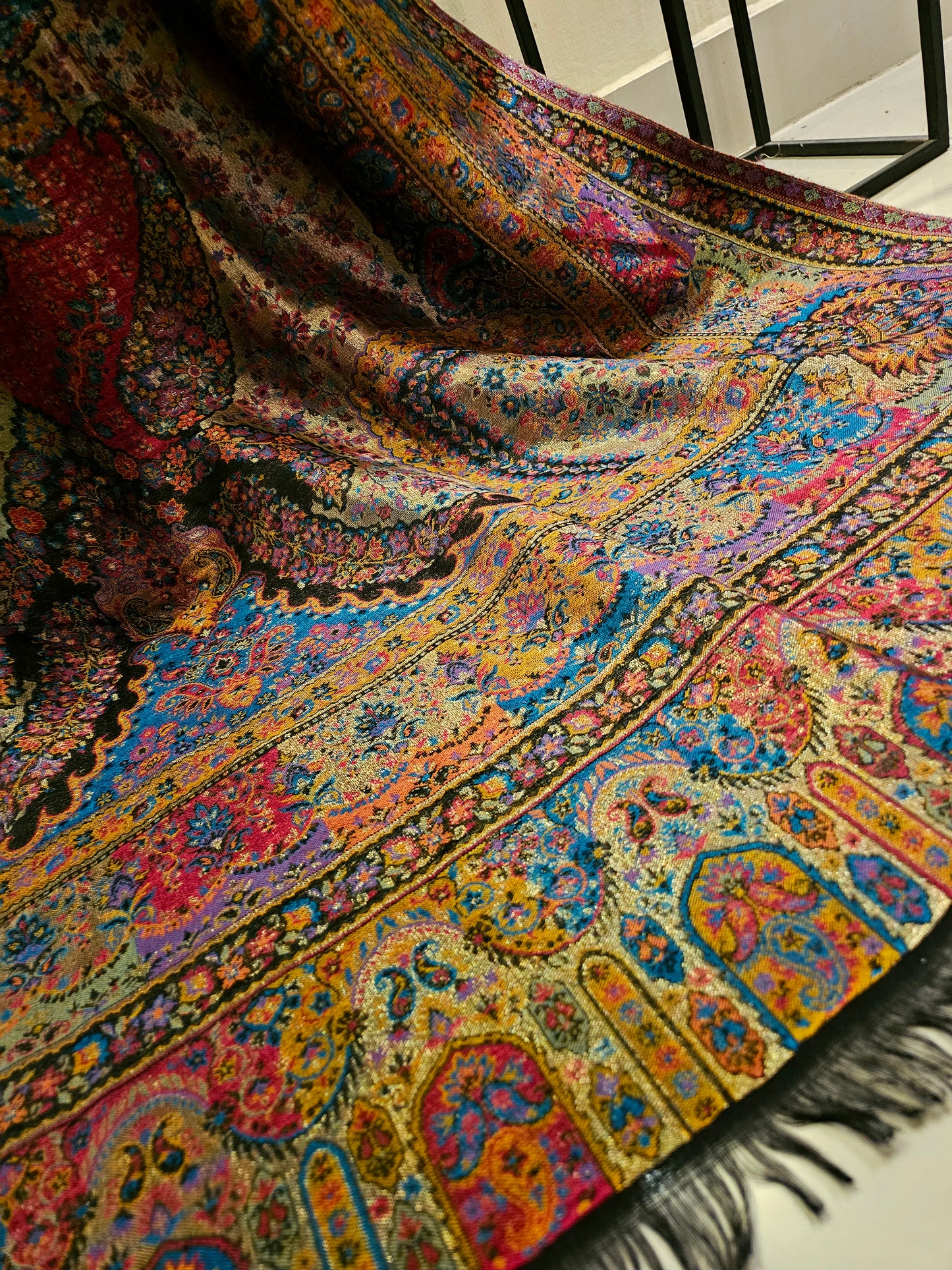 Reversible moonlight gandhara kaani shawl