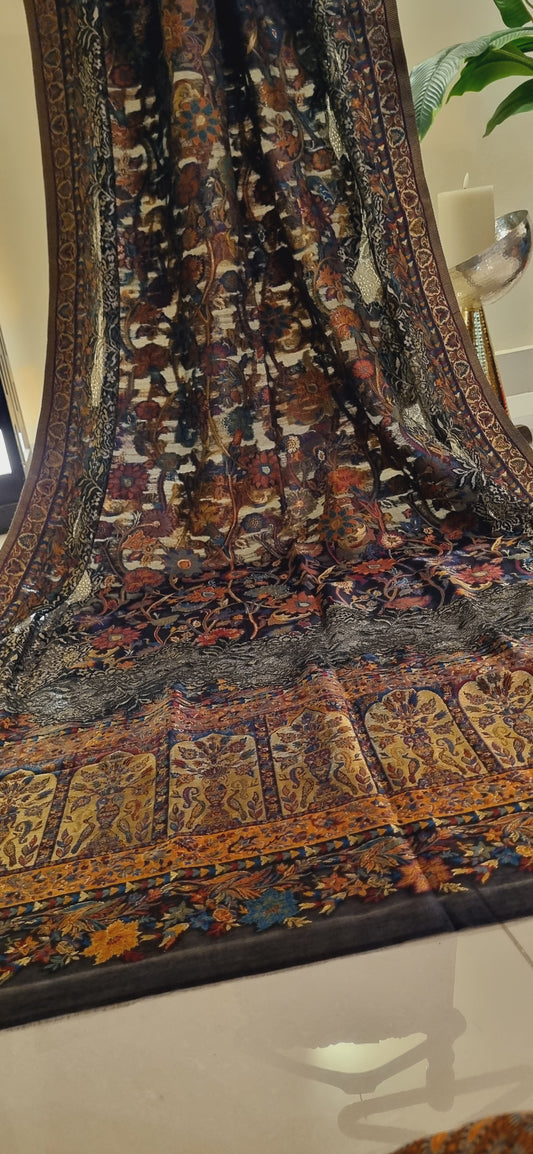 Silk kaani with chantilly